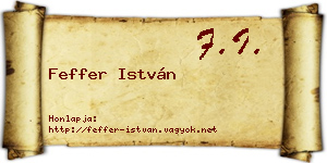Feffer István névjegykártya